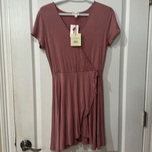 Rolla Coster sz M pink wrap swing dress NWT